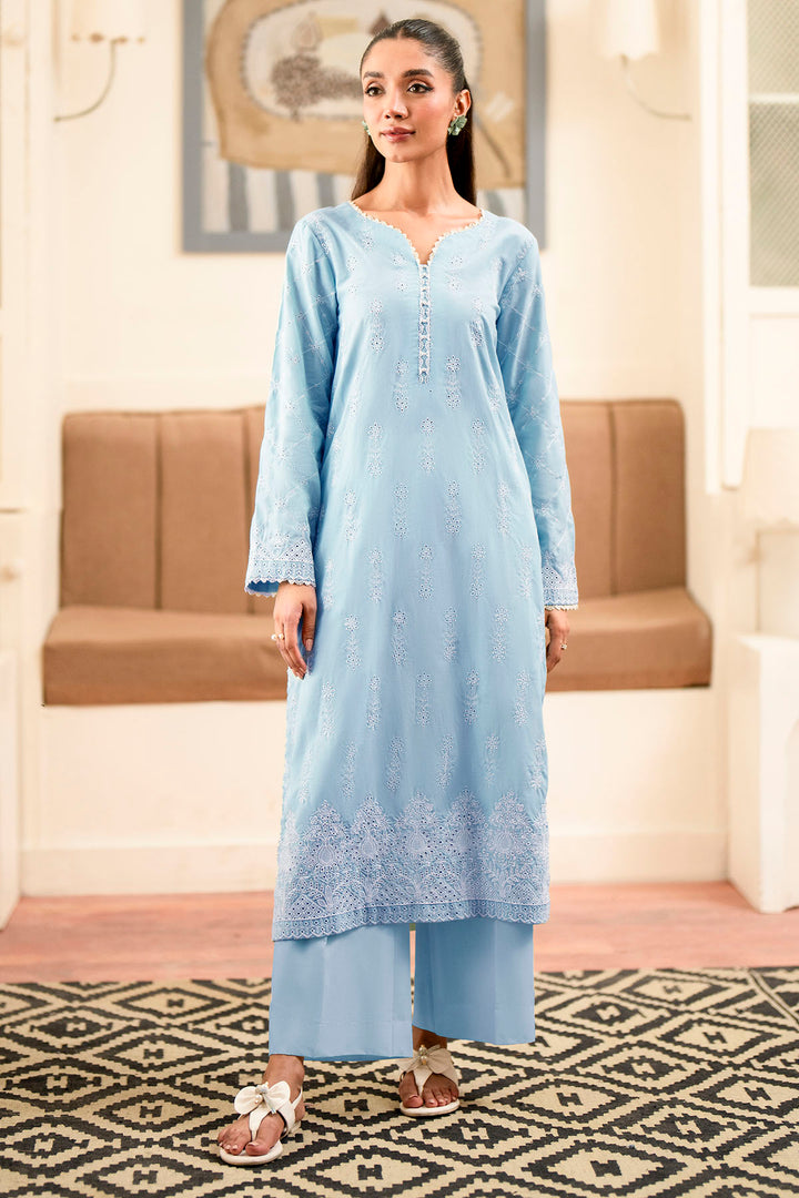 4611-MIRHA EMBROIDERED CAMBRIC STITCHED