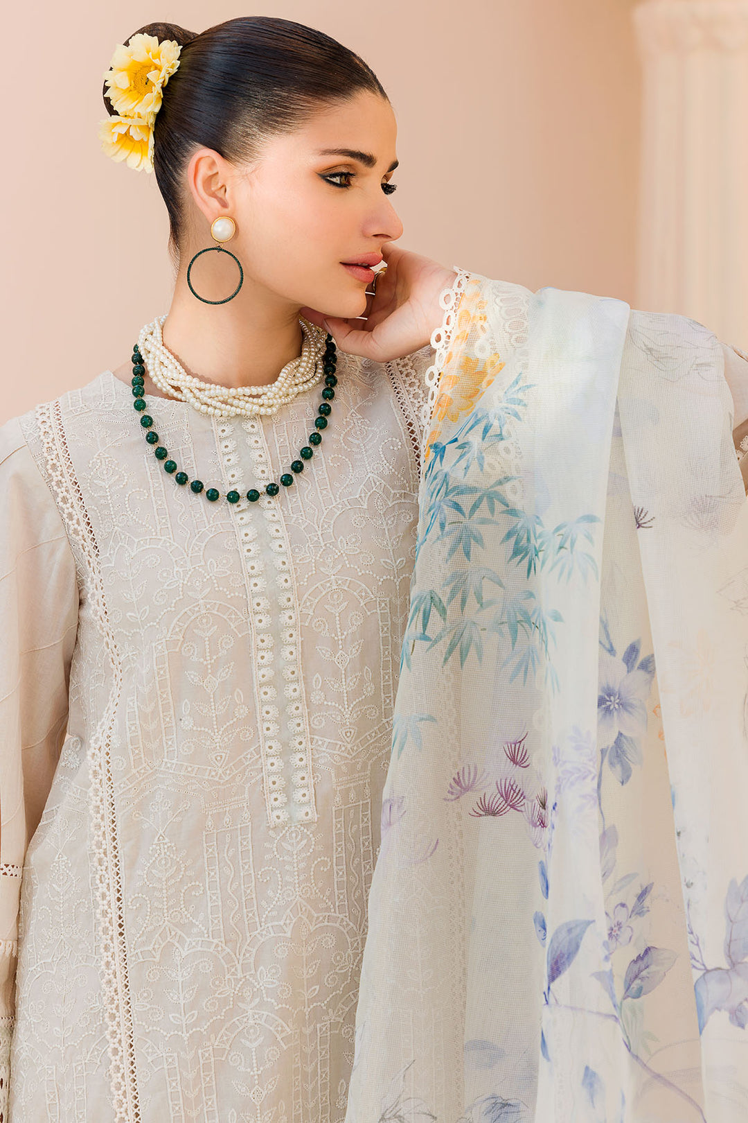 4629-INARA EMBROIDERED LAWN STITCHED