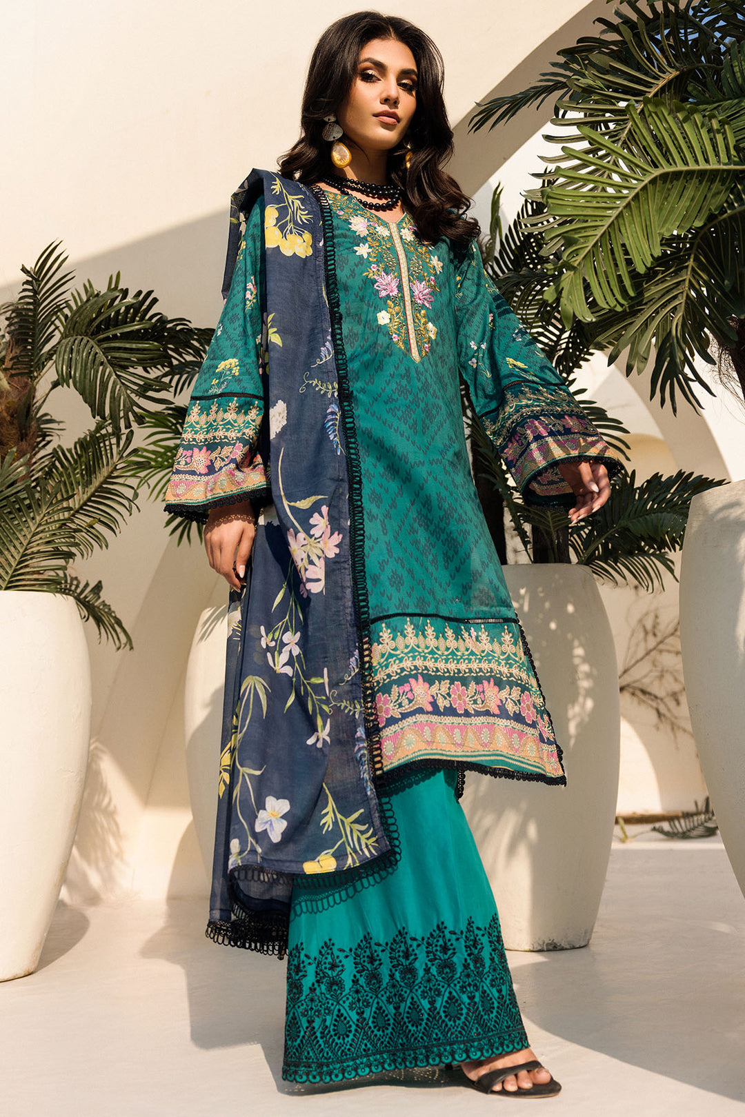4636-EVERGLADE DIGITAL PRINTED LAWN STITCHED