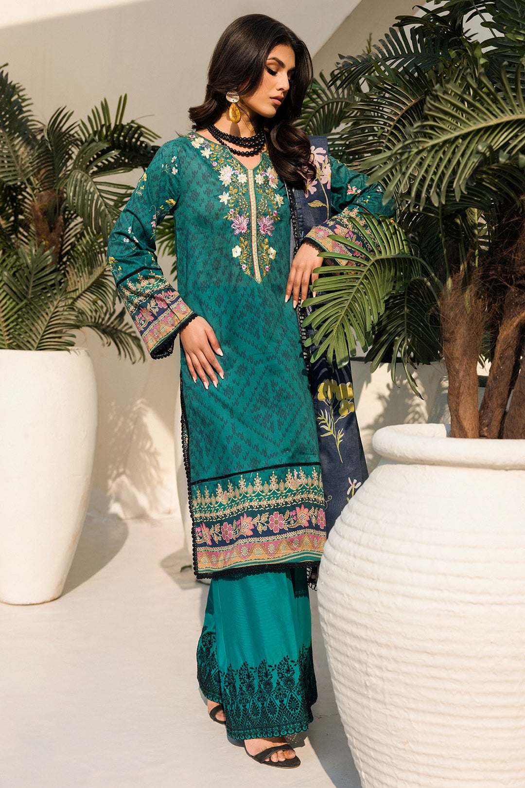 4636-EVERGLADE DIGITAL PRINTED LAWN STITCHED