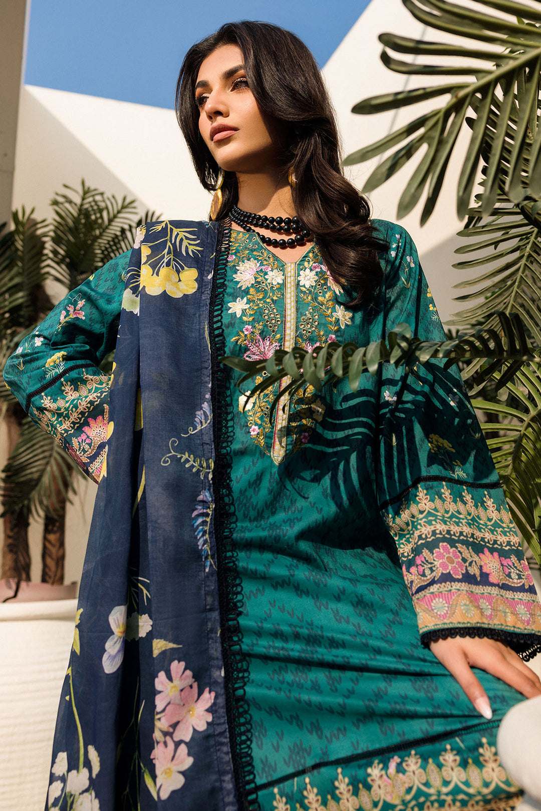 4636-EVERGLADE DIGITAL PRINTED LAWN STITCHED