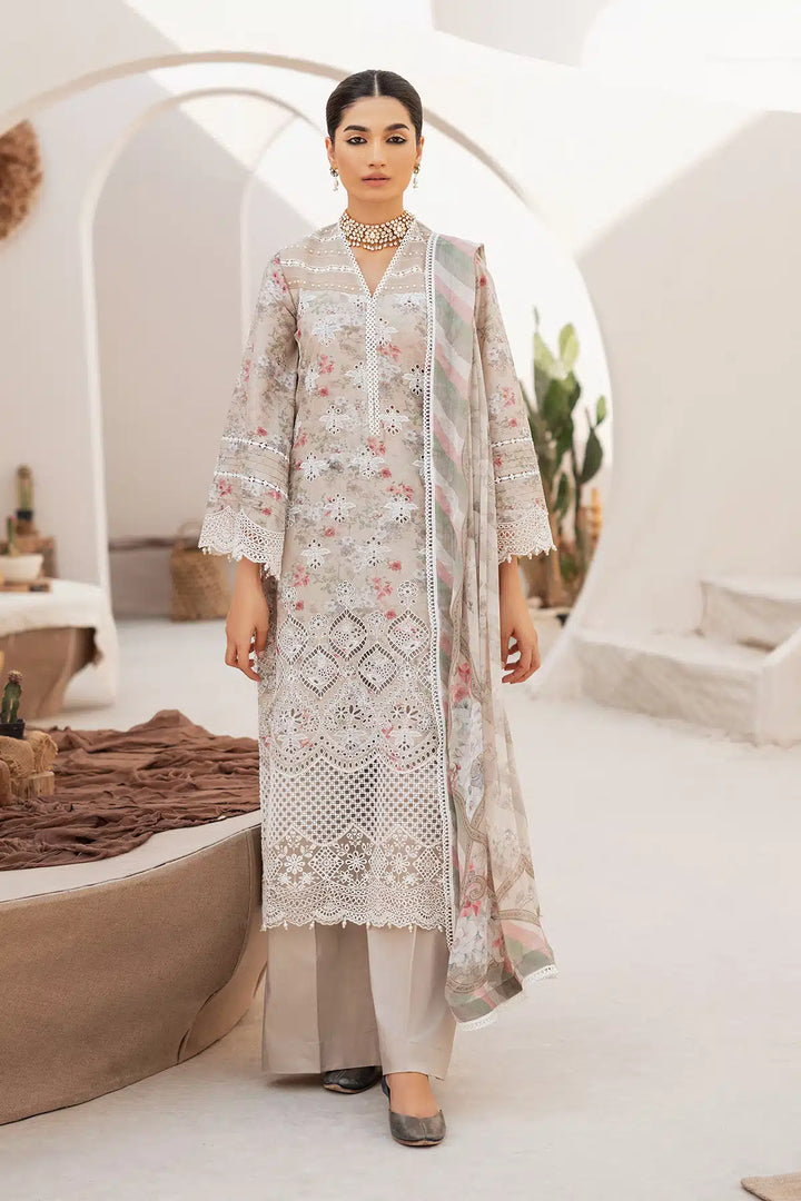 4722-MAHROSH EMBROIDERED LAWN STITCHED