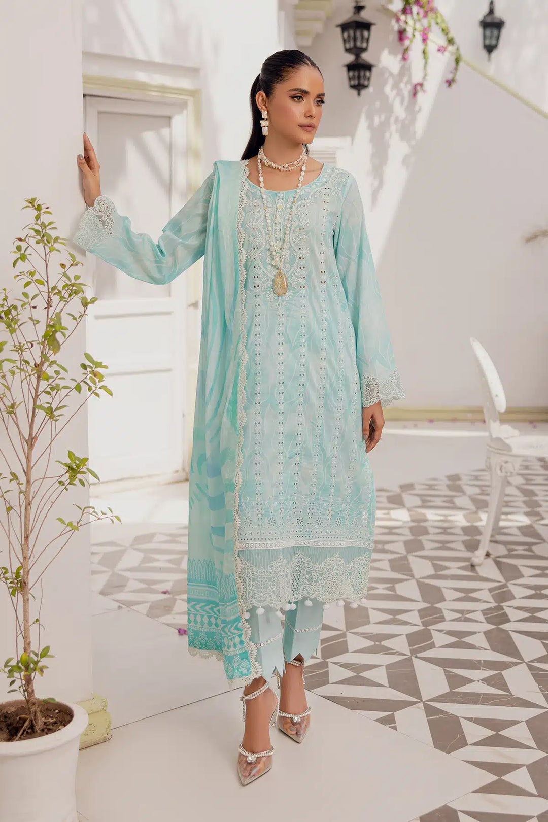 4766-HEER EMBROIDERED LAWN STITCHED