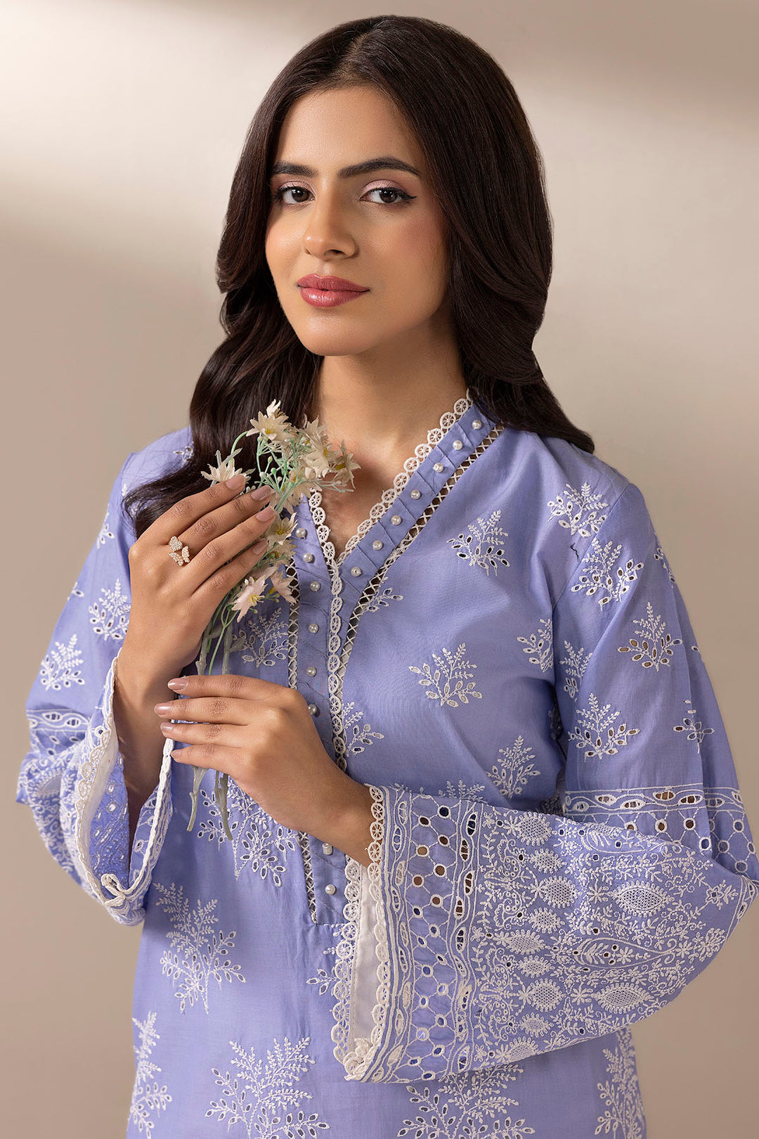 4784-AQUAMARINE EMBROIDERED CAMBRIC STITCHED