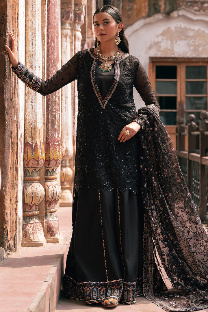 4816-GAZALA EMBROIDERED CRINKLE CHIFFON STITCHED