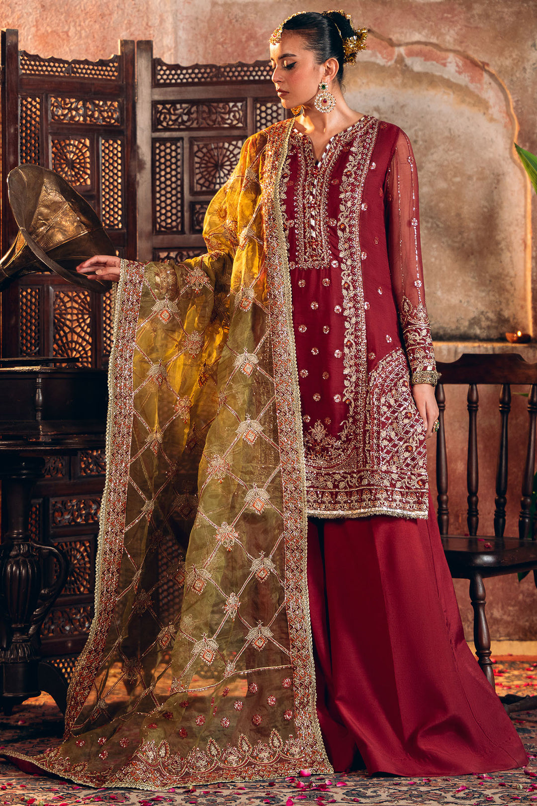 4817-TABEER EMBROIDERED BEMBERG CHIFFON UNSTITCHED