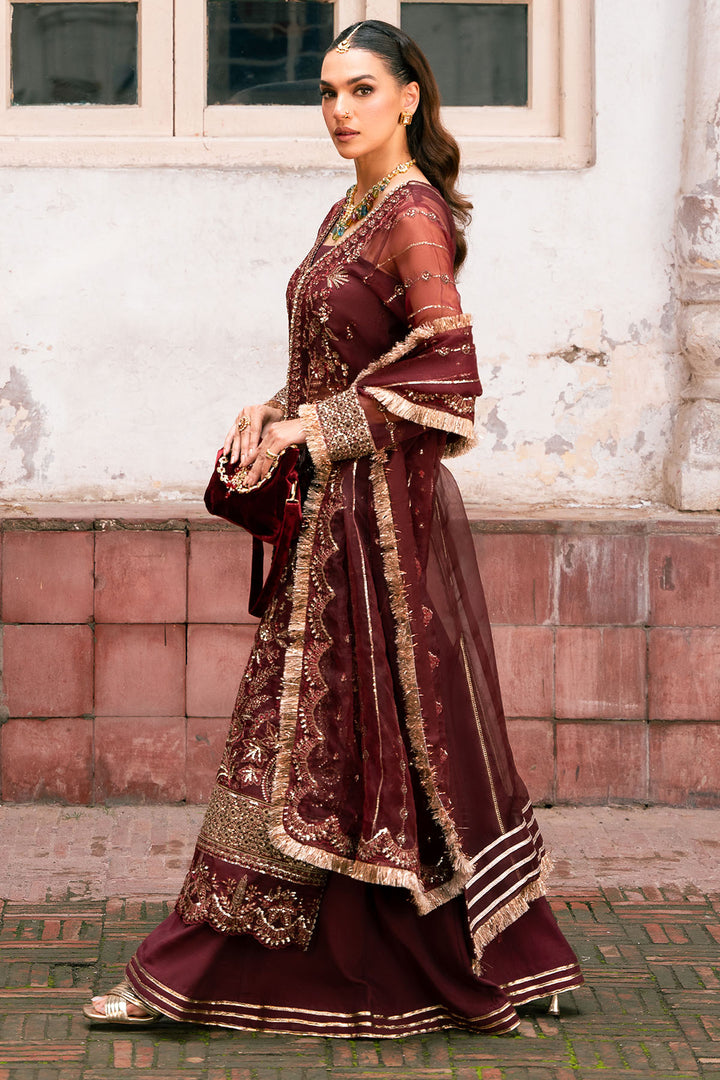 4819-HAIZA EMBROIDERED ORGANZA STITCHED