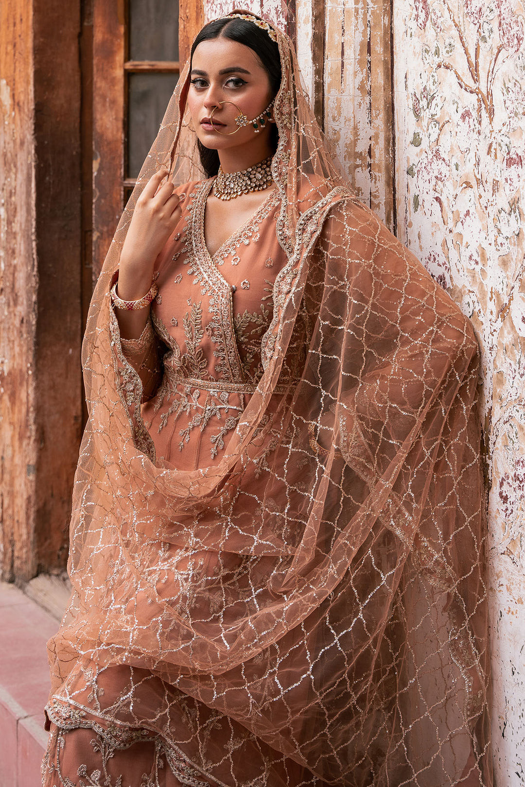 4820-MANHA EMBROIDERED SILK NET UNSTITCHED