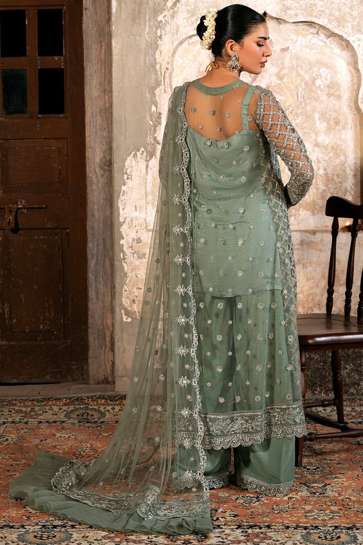 4822-ALAMZAIB EMBROIDERED SILK NET UNSTITCHED