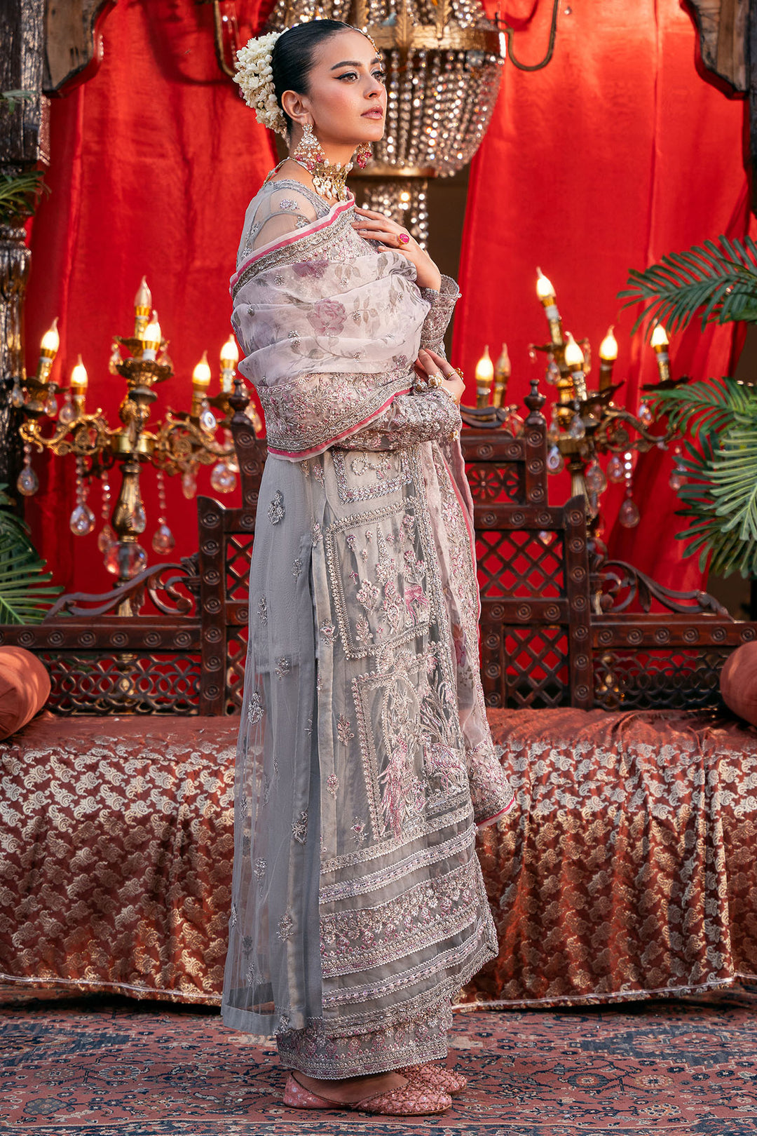 4823-QANDEEL EMBROIDERED SILK NET UNSTITCHED