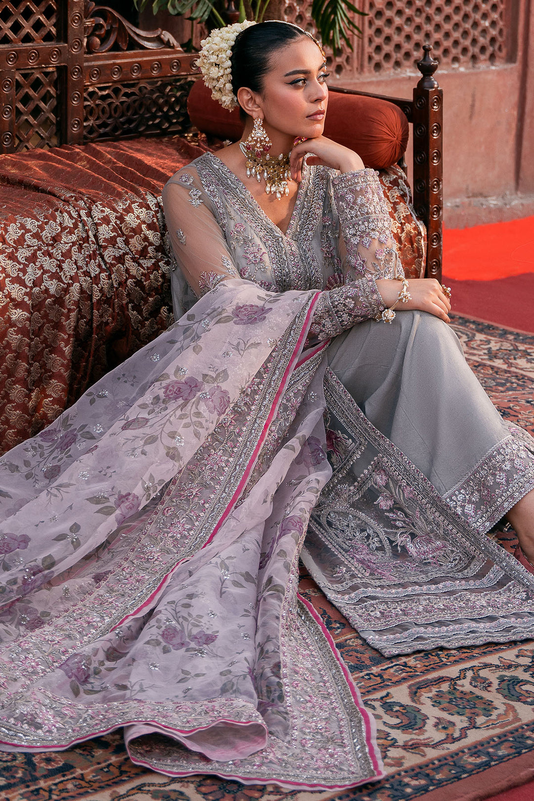 4823-QANDEEL EMBROIDERED SILK NET UNSTITCHED