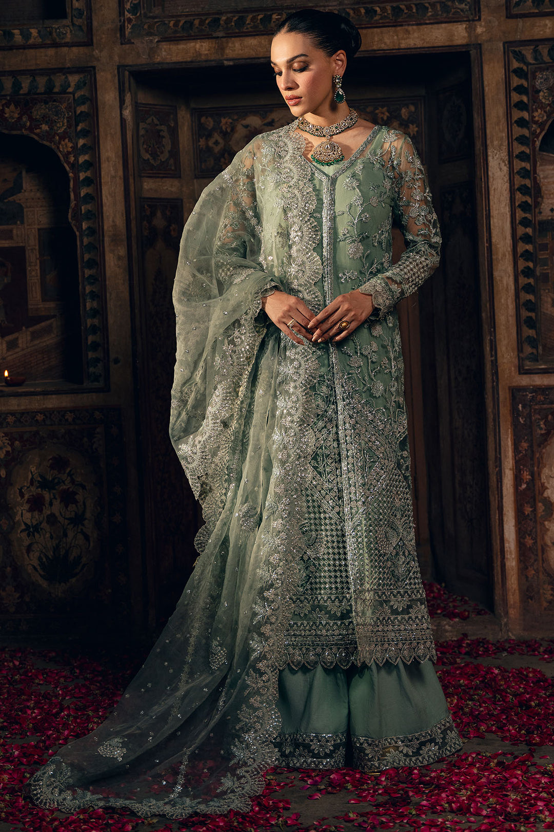 4828-ELHAM EMBROIDERED SILK NET UNSTITCHED