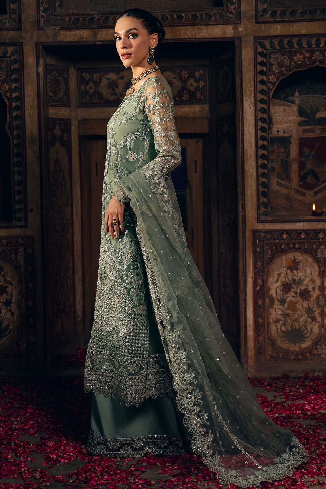 4828-ELHAM EMBROIDERED SILK NET STITCHED