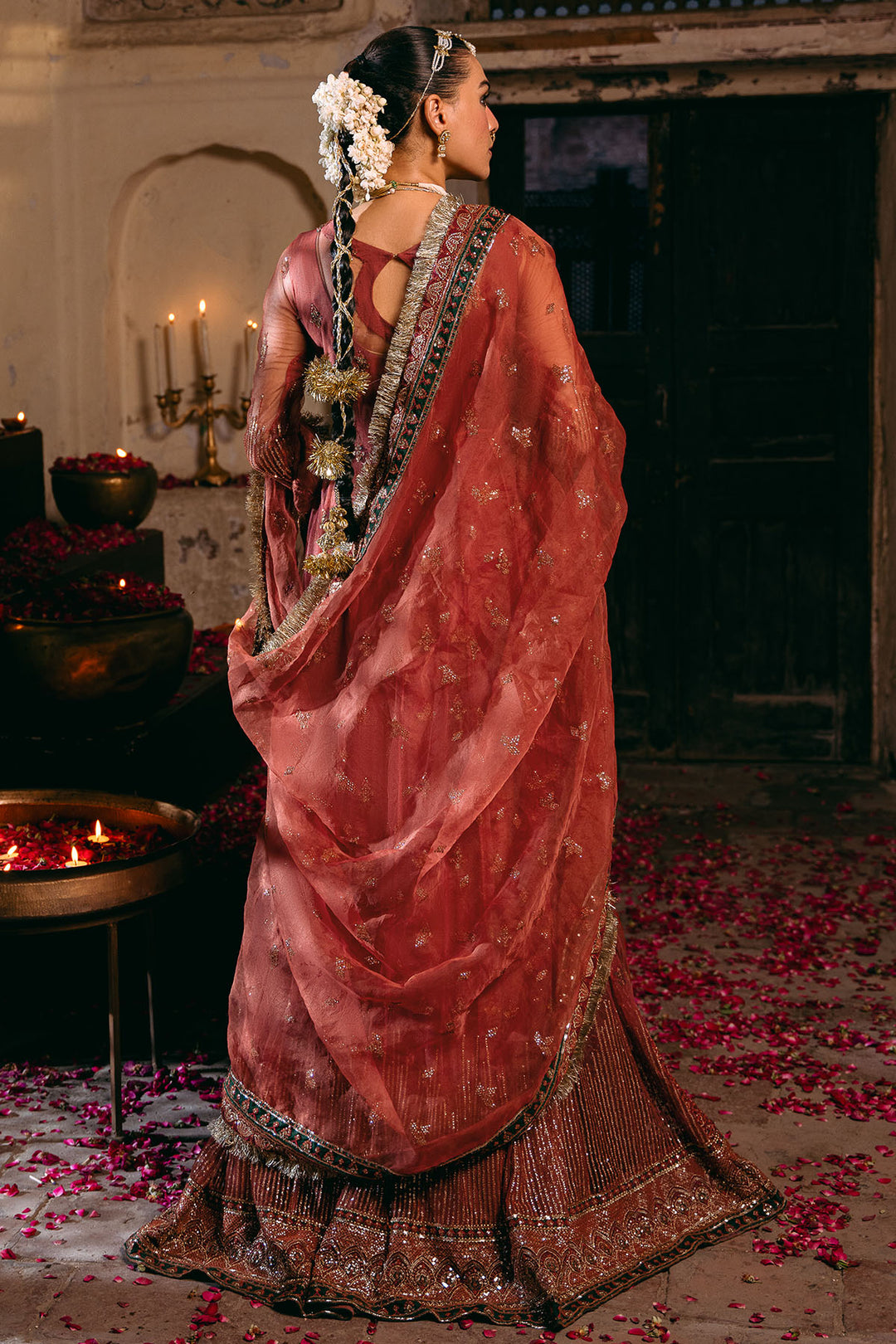 4830-RINAZ EMBROIDERED SILK NET STITCHED