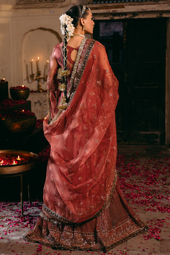 4830-RINAZ EMBROIDERED SILK NET STITCHED