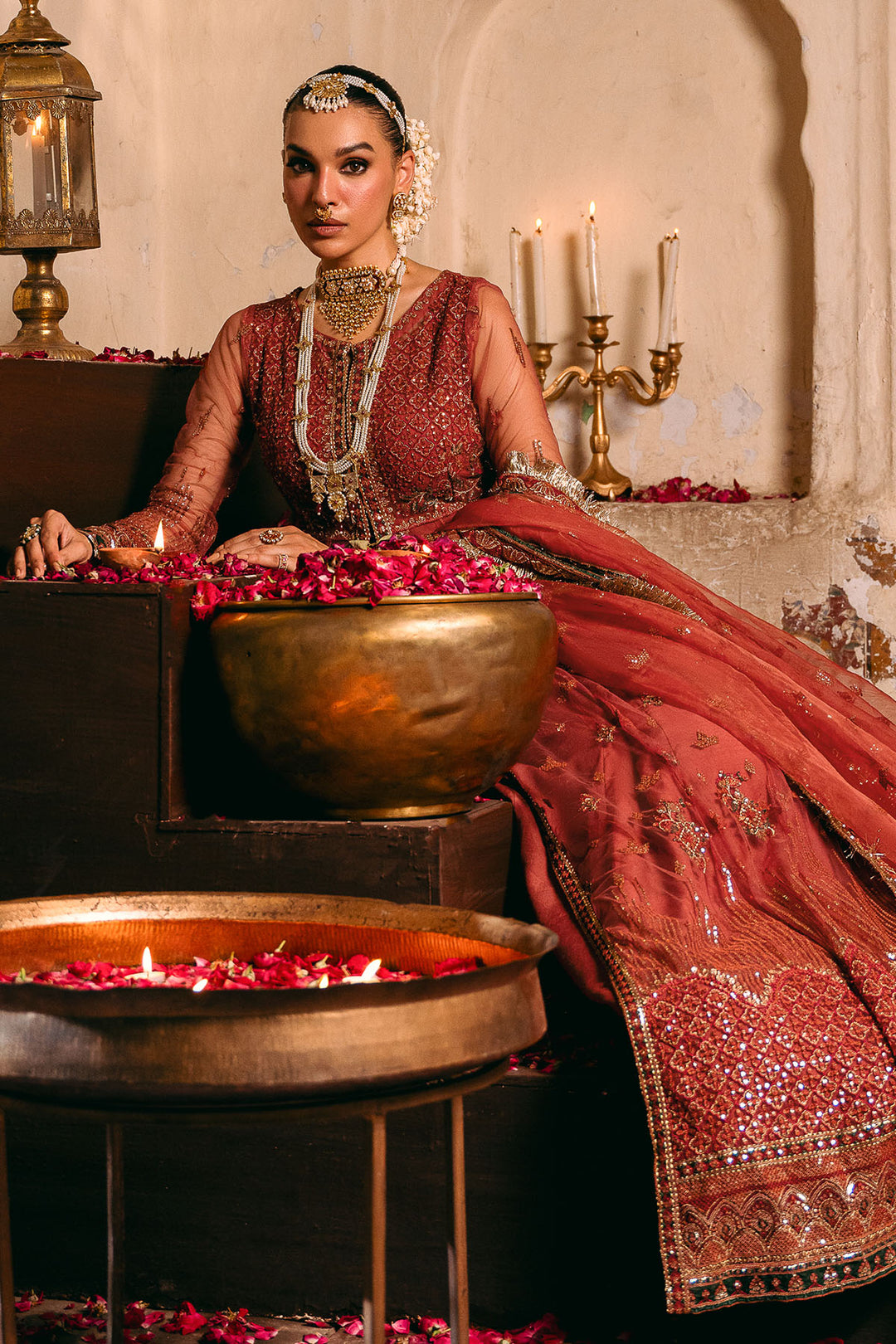4830-RINAZ EMBROIDERED SILK NET STITCHED