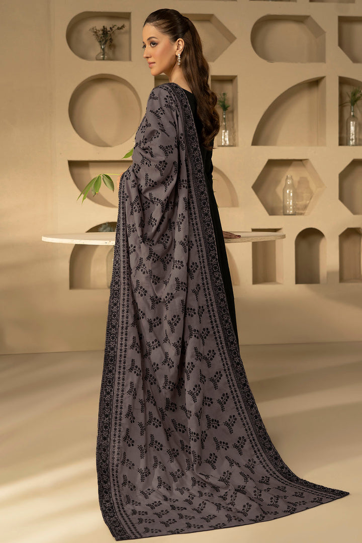4902-MEHEROON EMBROIDERED KHADDAR SHAWL