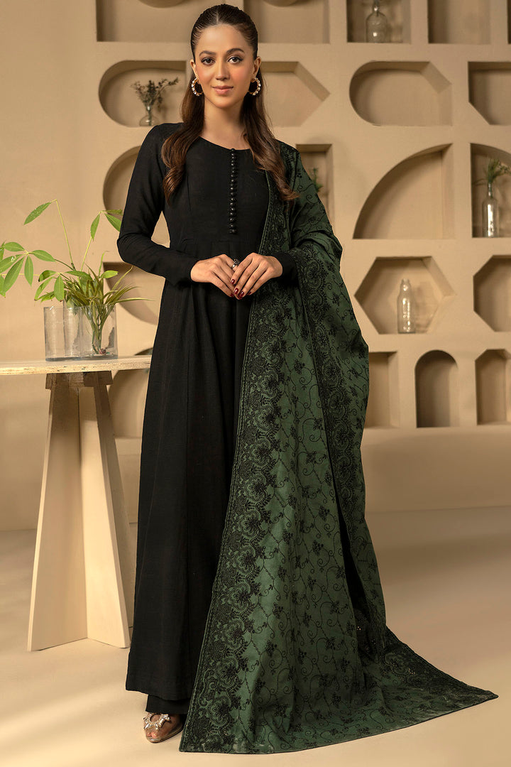 4904-ABLAH EMBROIDERED KHADDAR SHAWL