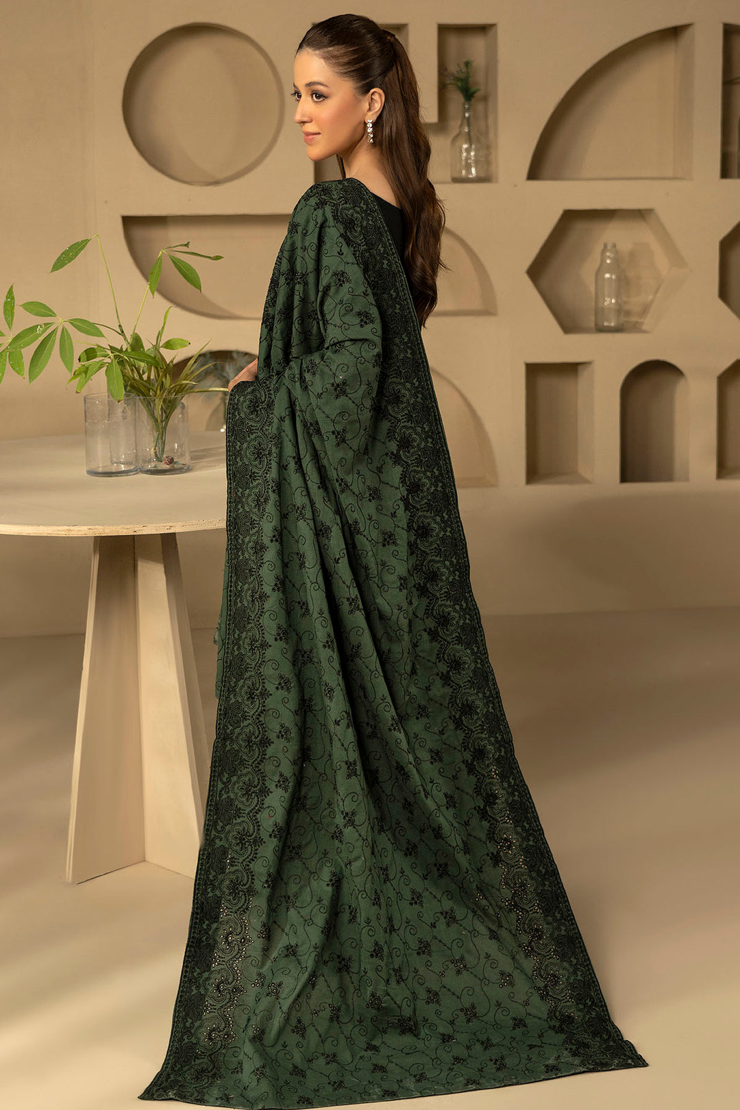 4904-ABLAH EMBROIDERED KHADDAR SHAWL