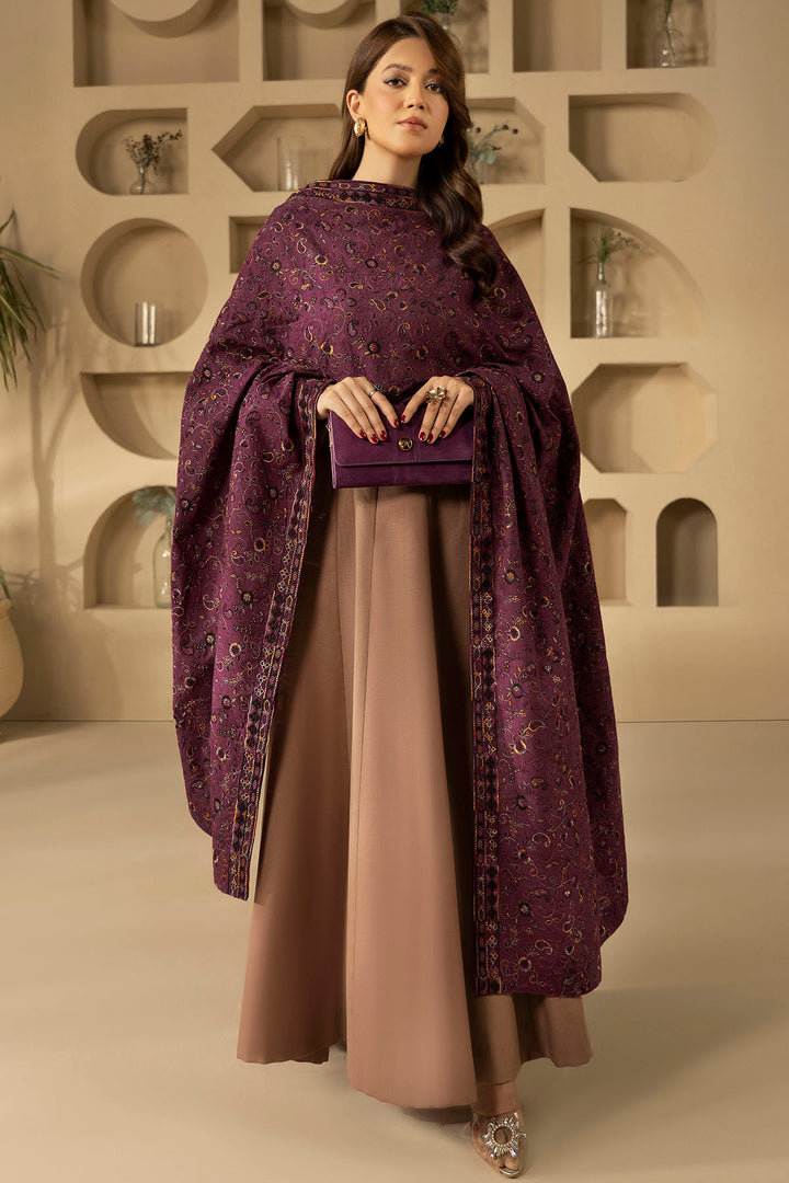4907-ZIYA EMBROIDERED KHADDAR SHAWL