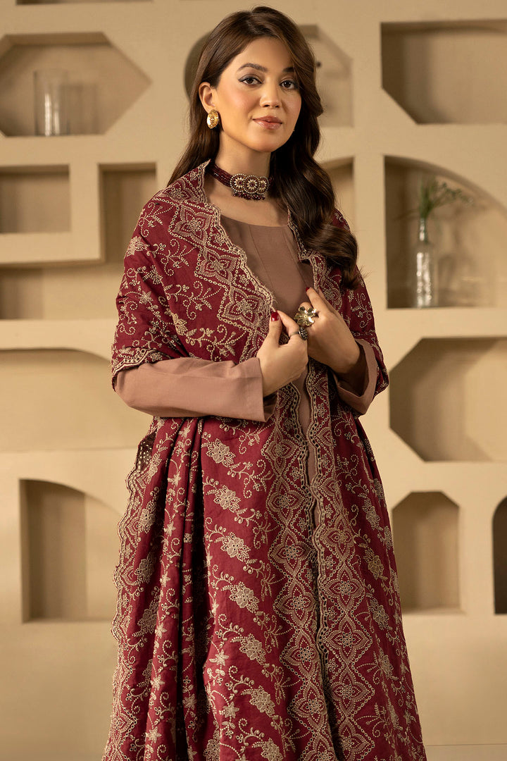 4909-DANEEN EMBROIDERED KHADDAR SHAWL