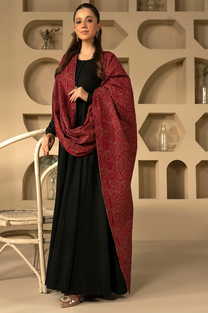 4912-OMERA EMBROIDERED KHADDAR SHAWL