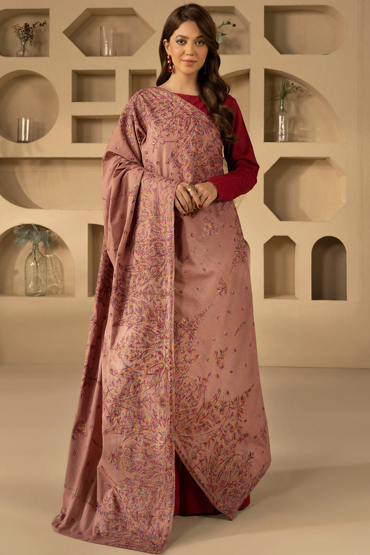 4913-PARIZIA EMBROIDERED KHADDAR SHAWL