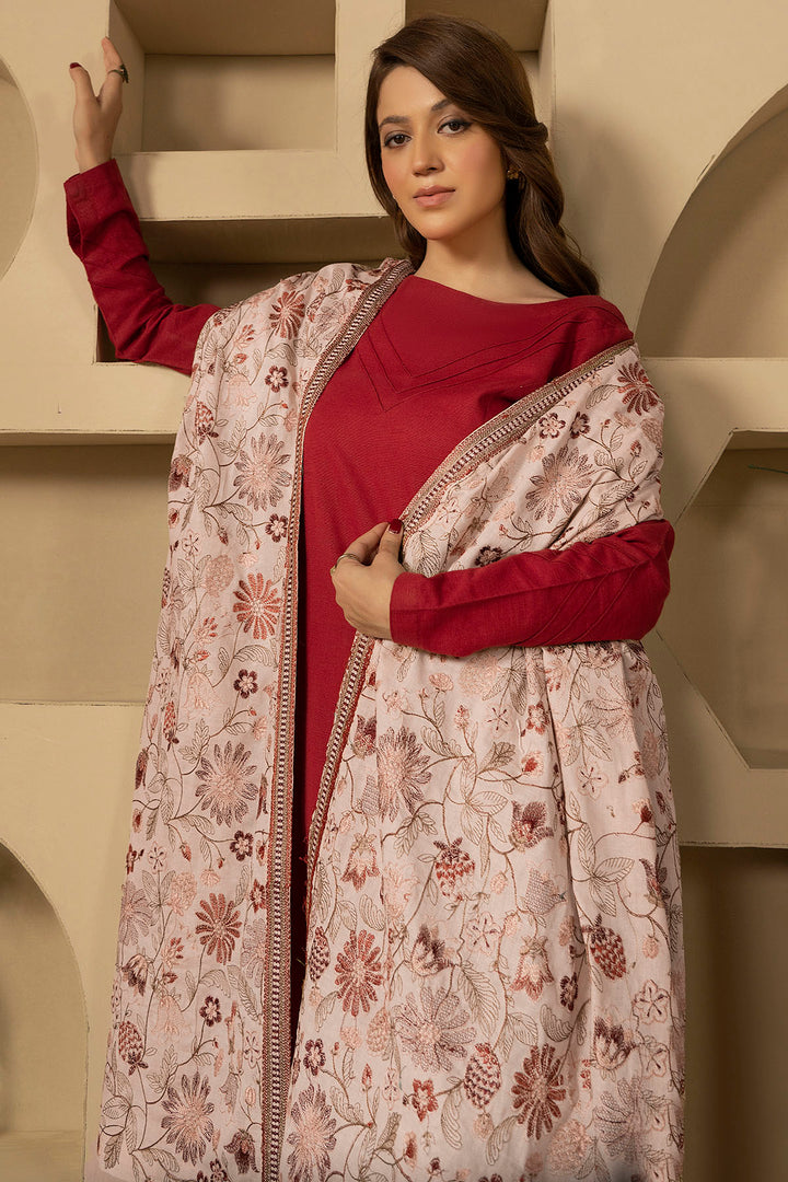 4914-YUMNA EMBROIDERED KHADDAR SHAWL