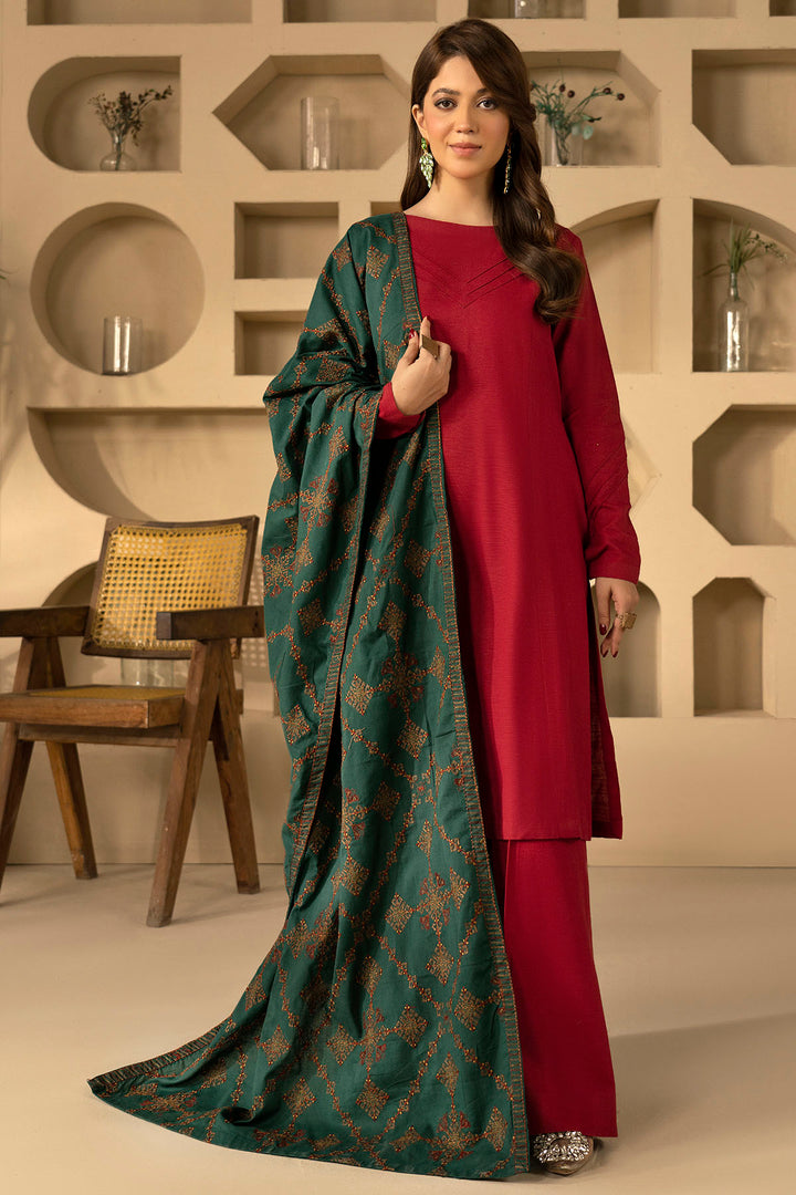 4916-NELOFUR EMBROIDERED KHADDAR SHAWL