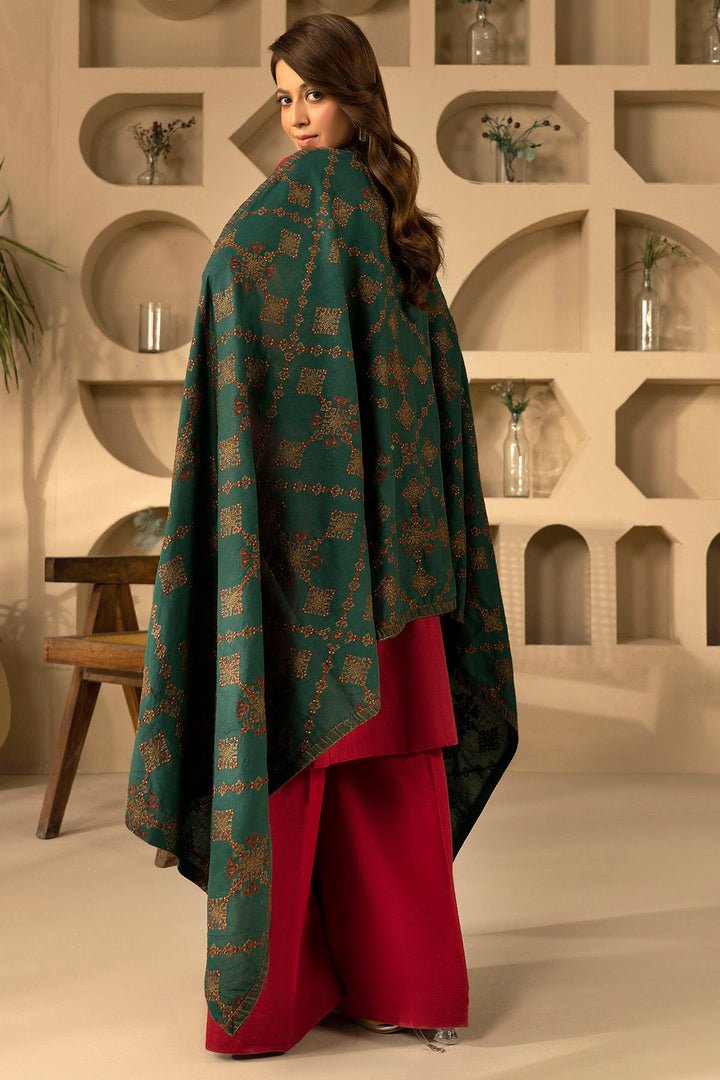 4916-NELOFUR EMBROIDERED KHADDAR SHAWL