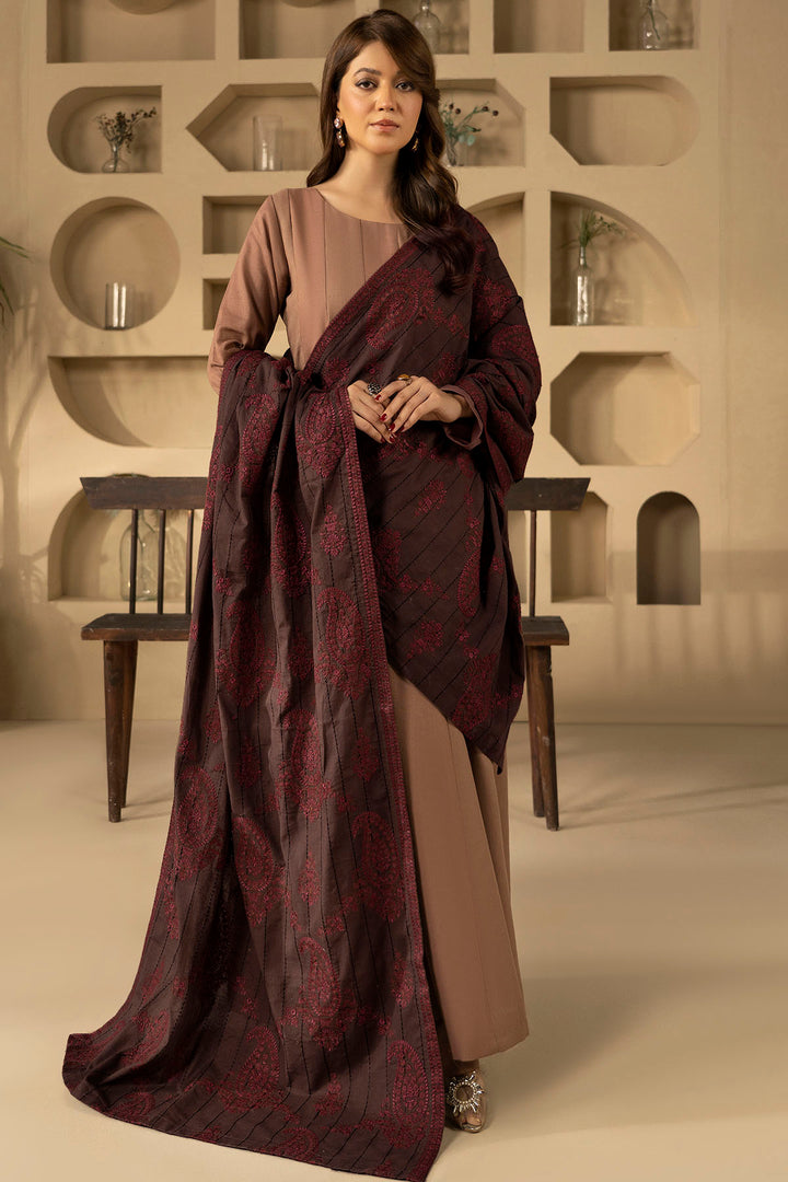 4919-MANAR EMBROIDERED KHADDAR SHAWL
