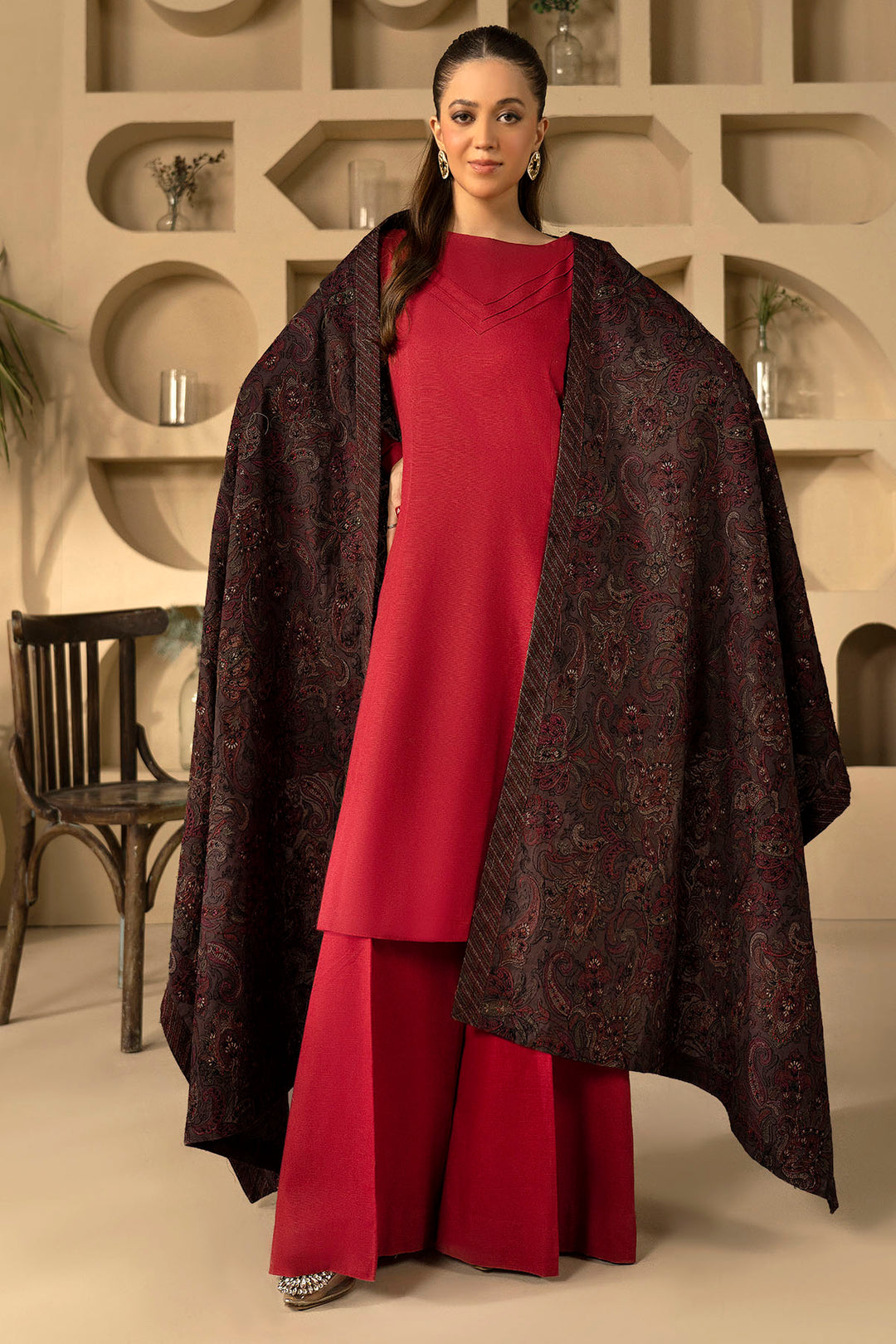 4920-HANAN EMBROIDERED KHADDAR SHAWL