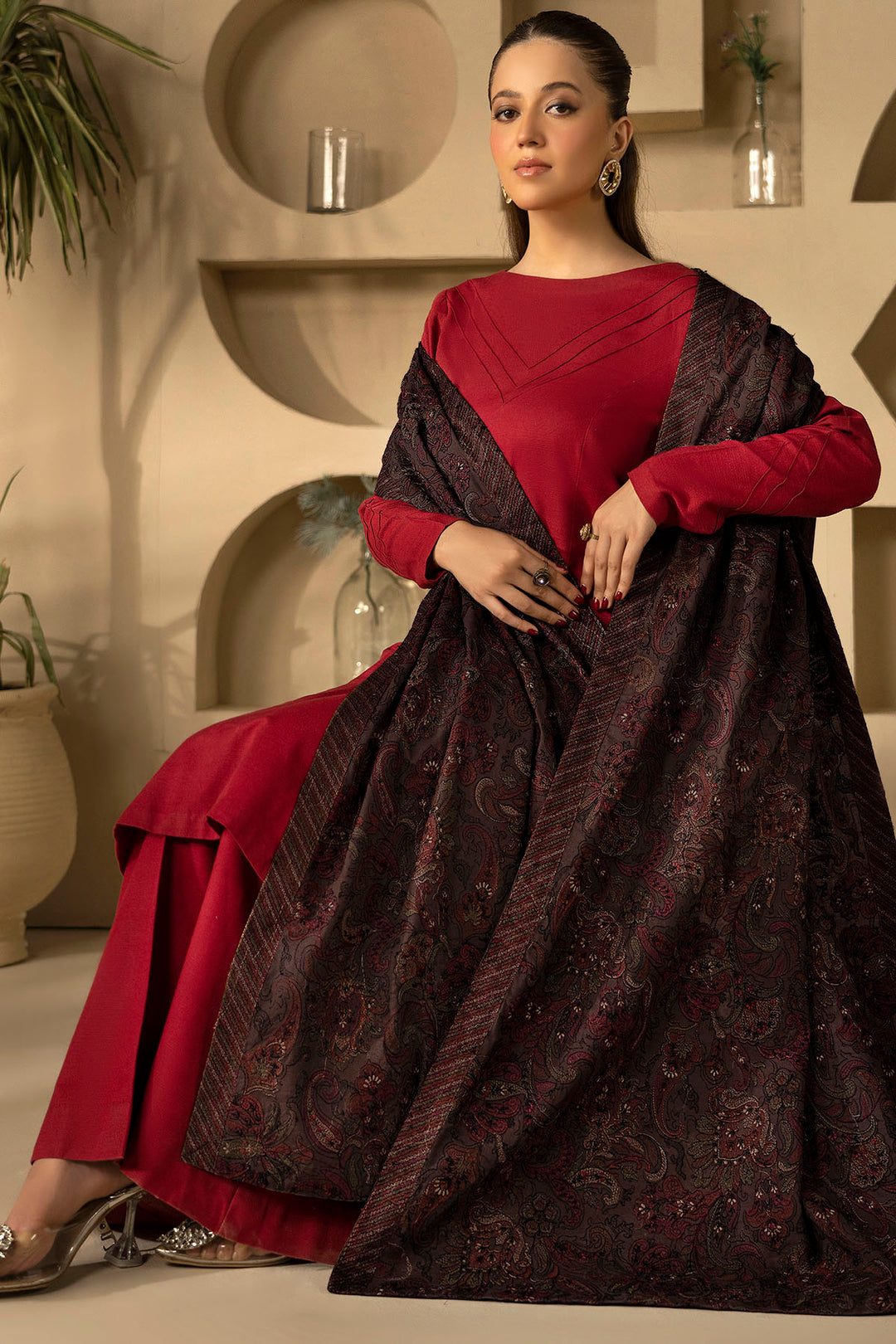 4920-HANAN EMBROIDERED KHADDAR SHAWL