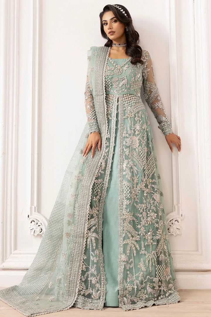 4932-AROOSH EMBROIDERED SILK NET STITCHED