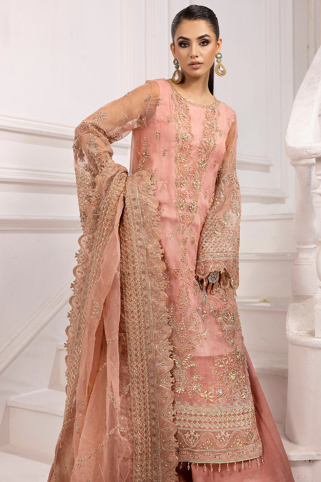 4934-ABSHAR EMBROIDERED ORGANZA UNSTITCHED