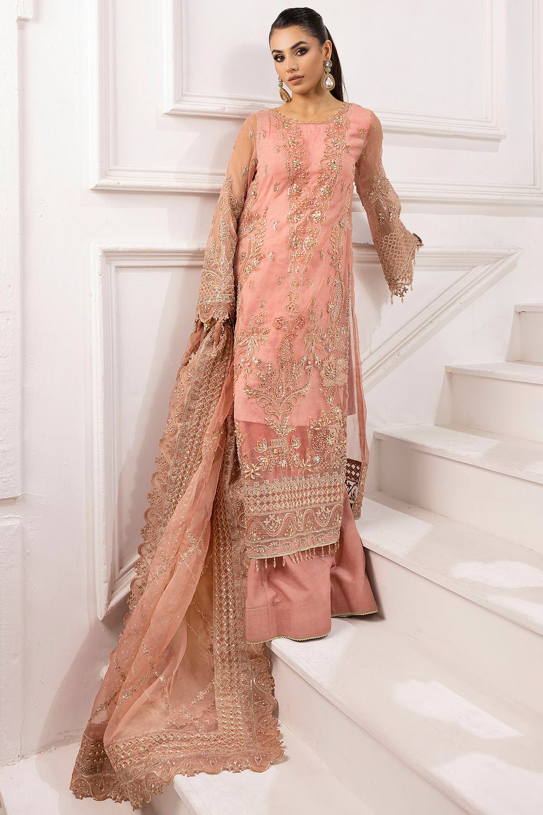 4934-ABSHAR EMBROIDERED ORGANZA UNSTITCHED