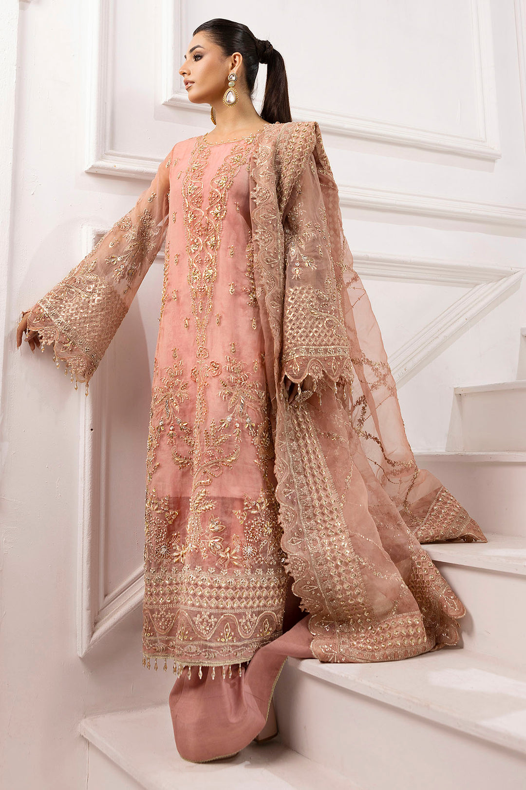 4934-ABSHAR EMBROIDERED ORGANZA UNSTITCHED