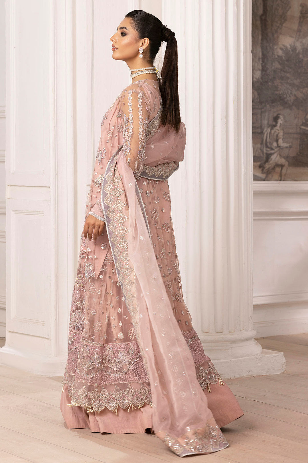 4935-AHLAM EMBROIDERED SILK NET UNSTITCHED