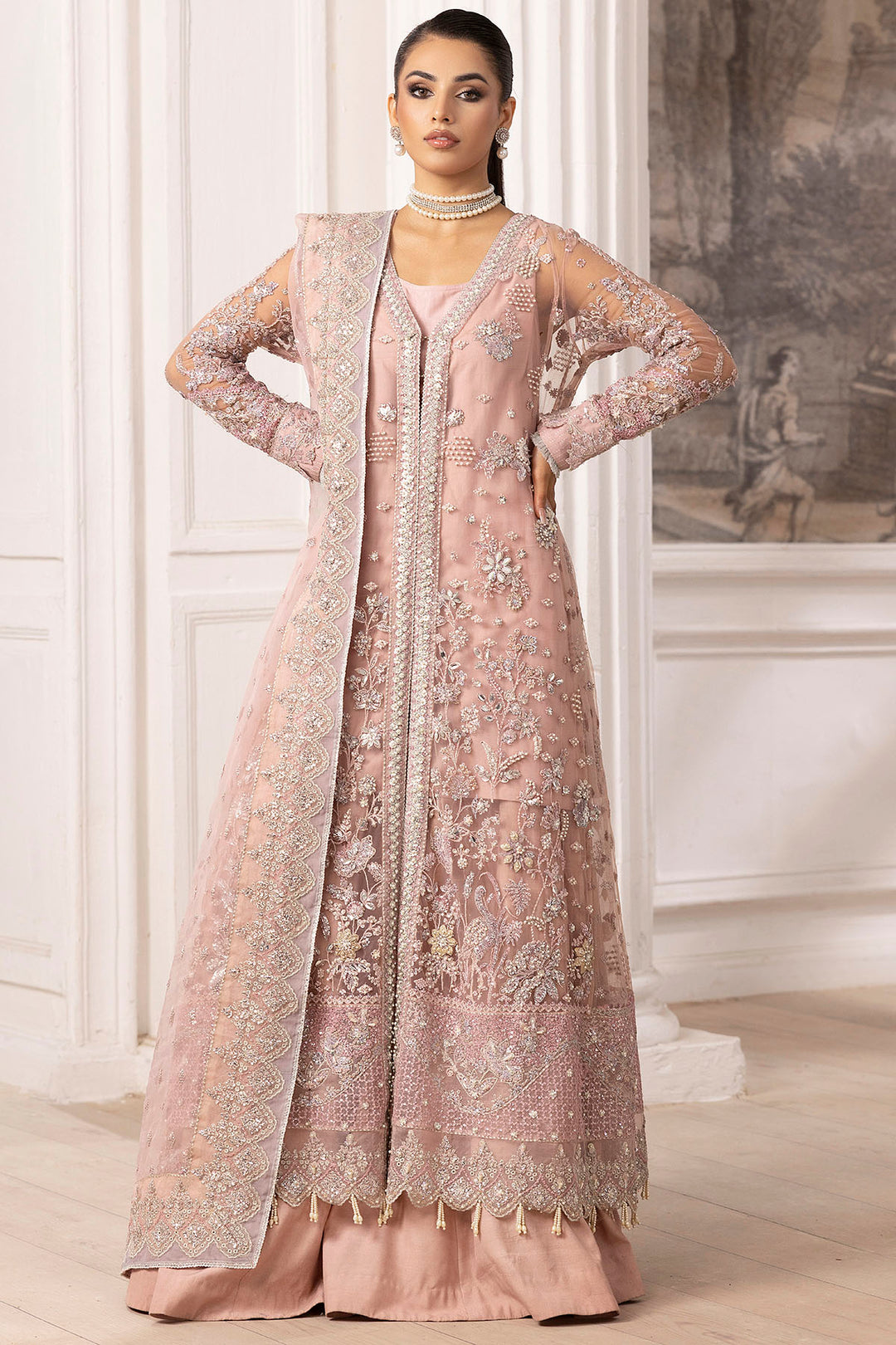 4935-AHLAM EMBROIDERED SILK NET UNSTITCHED