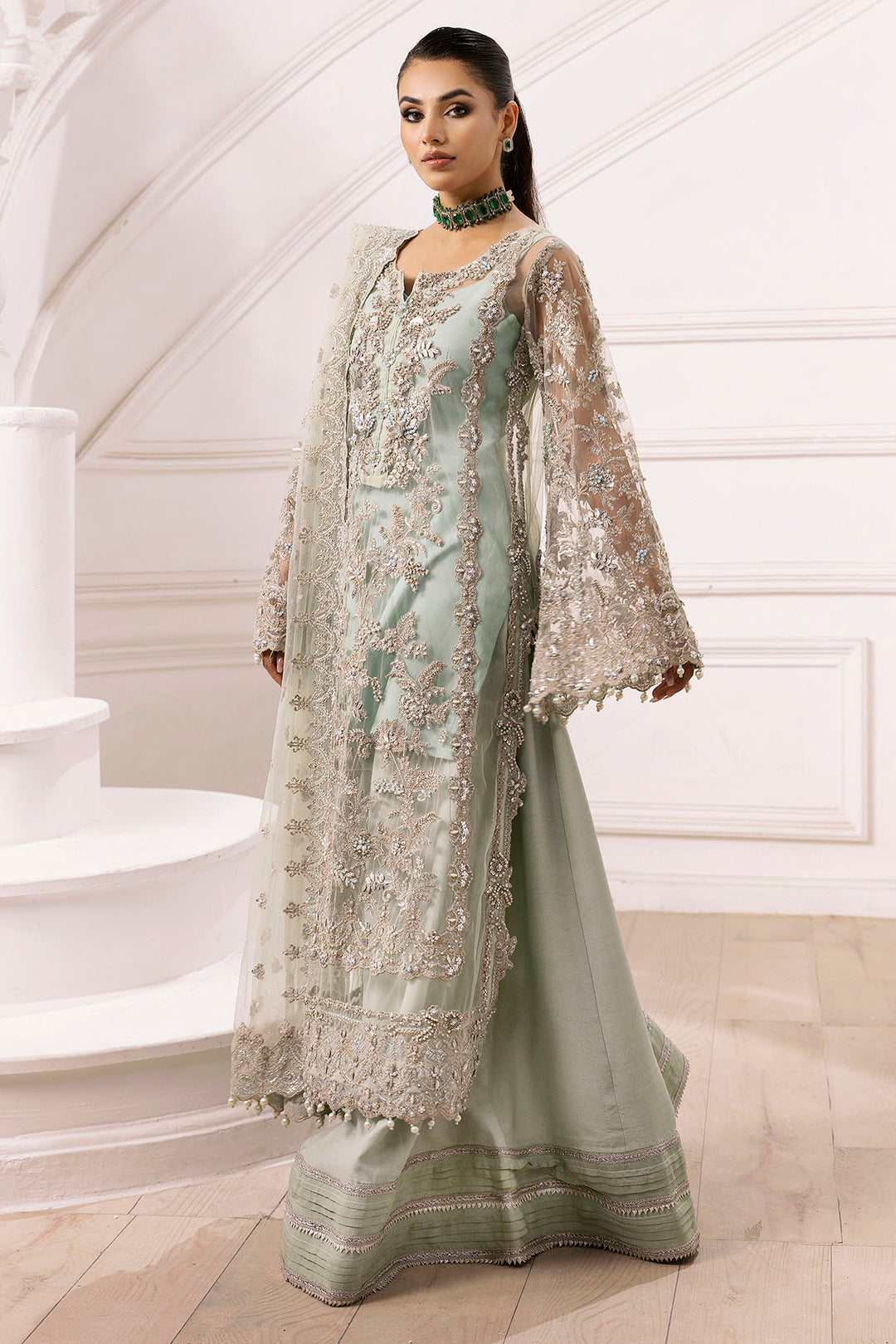 4936-JANAN EMBROIDERED SILK NET UNSTITCHED