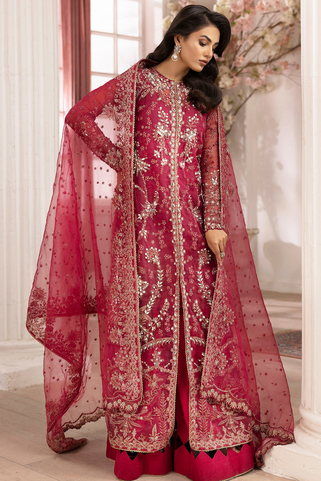 4937-HIRAETH EMBROIDERED ORGANZA UNSTITCHED