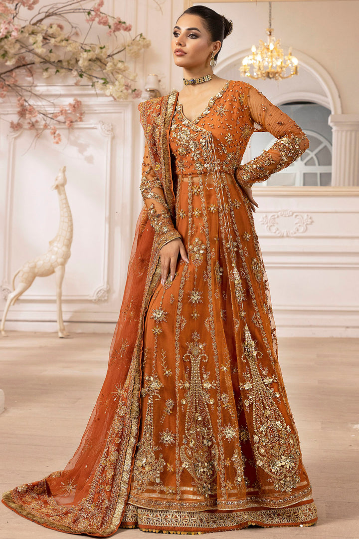 4938-RAHA EMBROIDERED SILK NET STITCHED