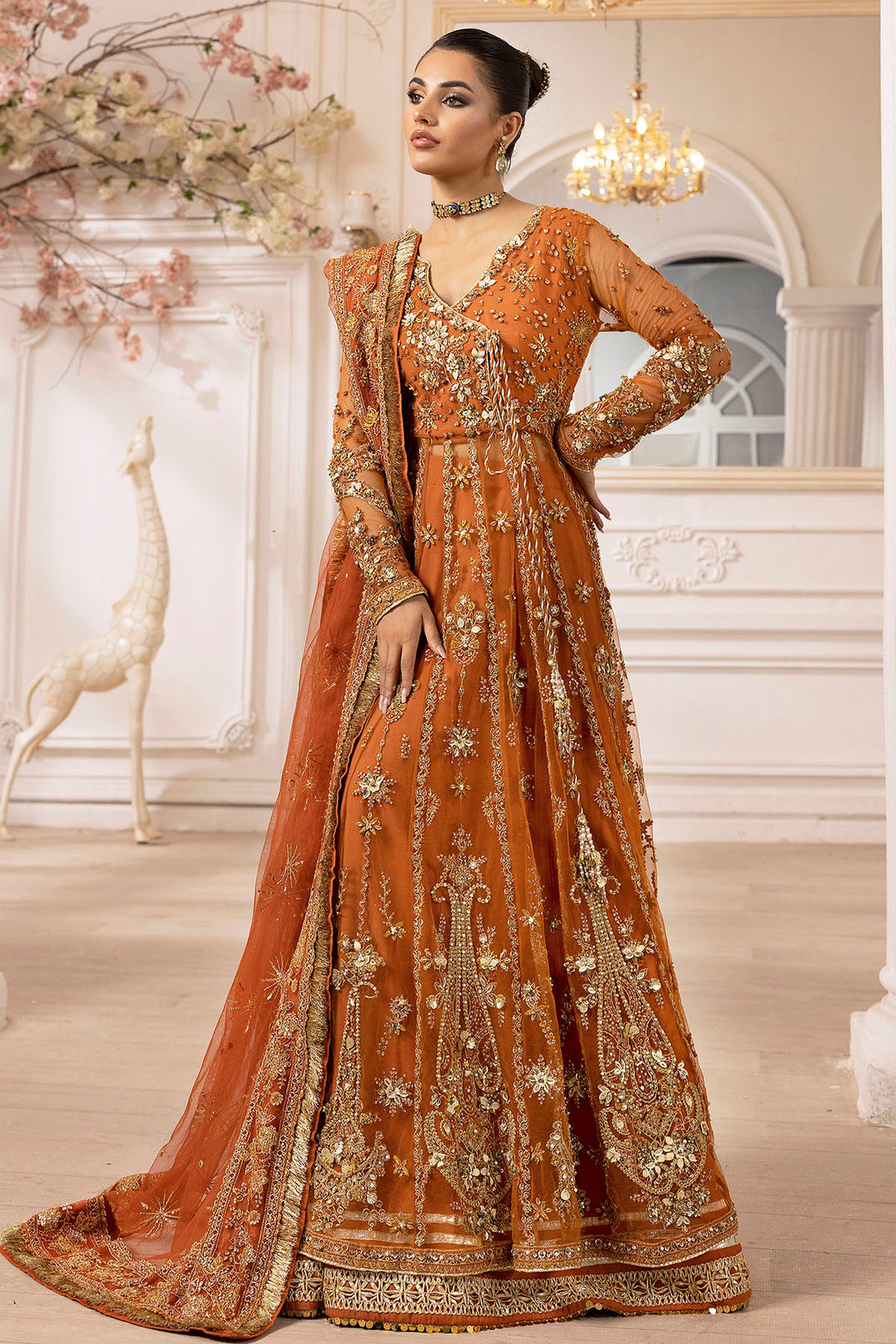 4938-RAHA EMBROIDERED SILK NET UNSTITCHED