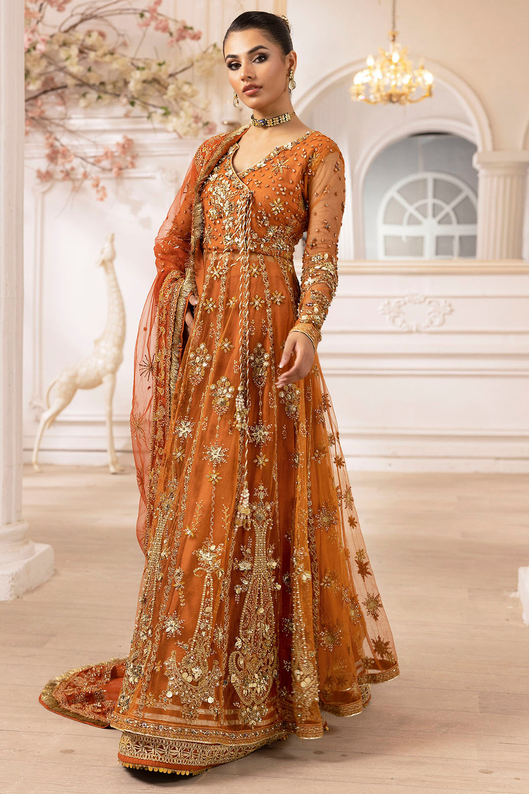Raha Net 4938-Raha Embroidered Silk Net Unstitched – Motifz