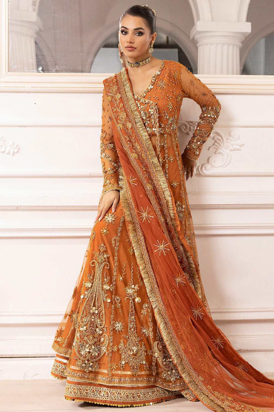 Raha Net 4938-Raha Embroidered Silk Net Unstitched – Motifz