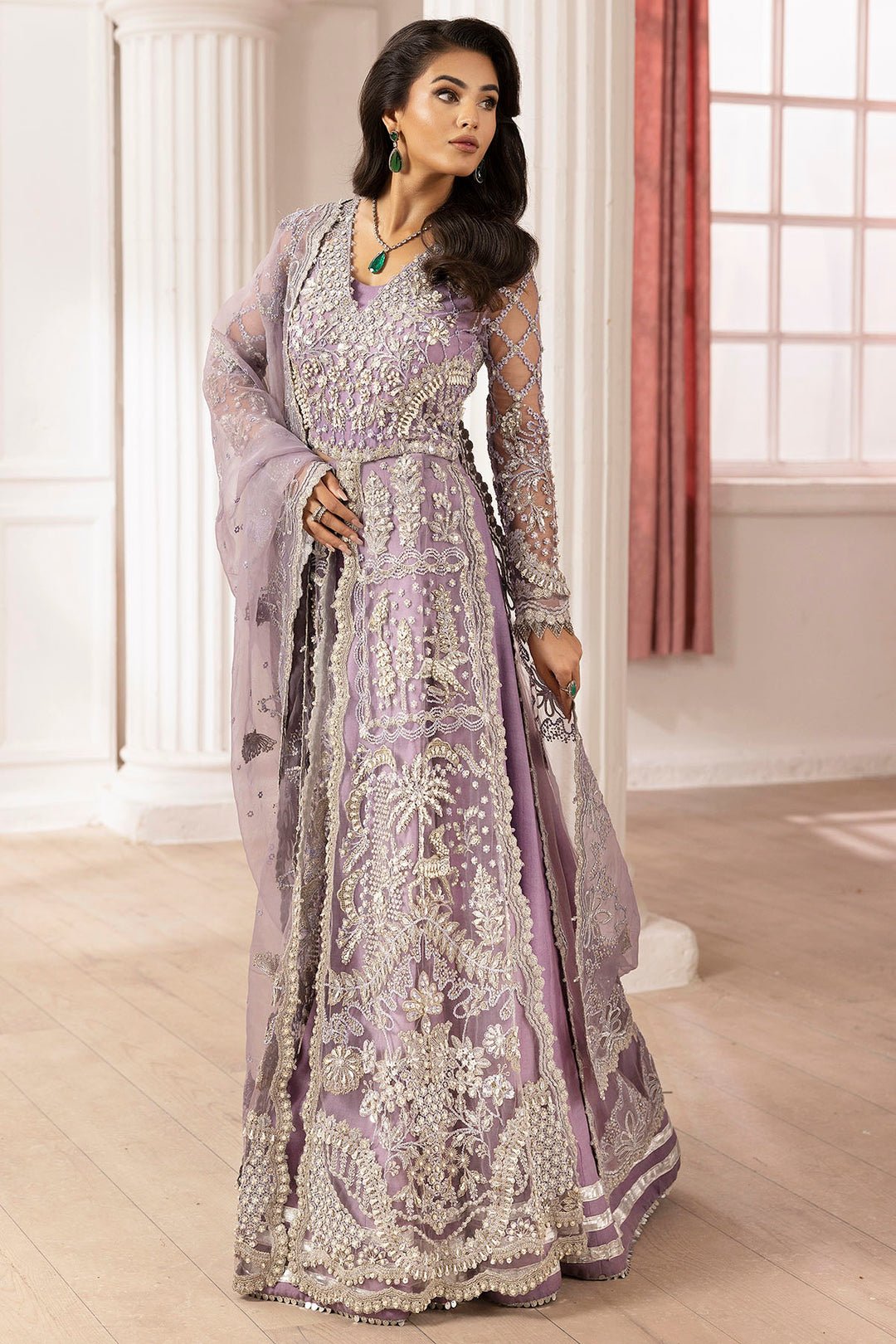 4939-YASHFA EMBROIDERED SILK NET UNSTITCHED