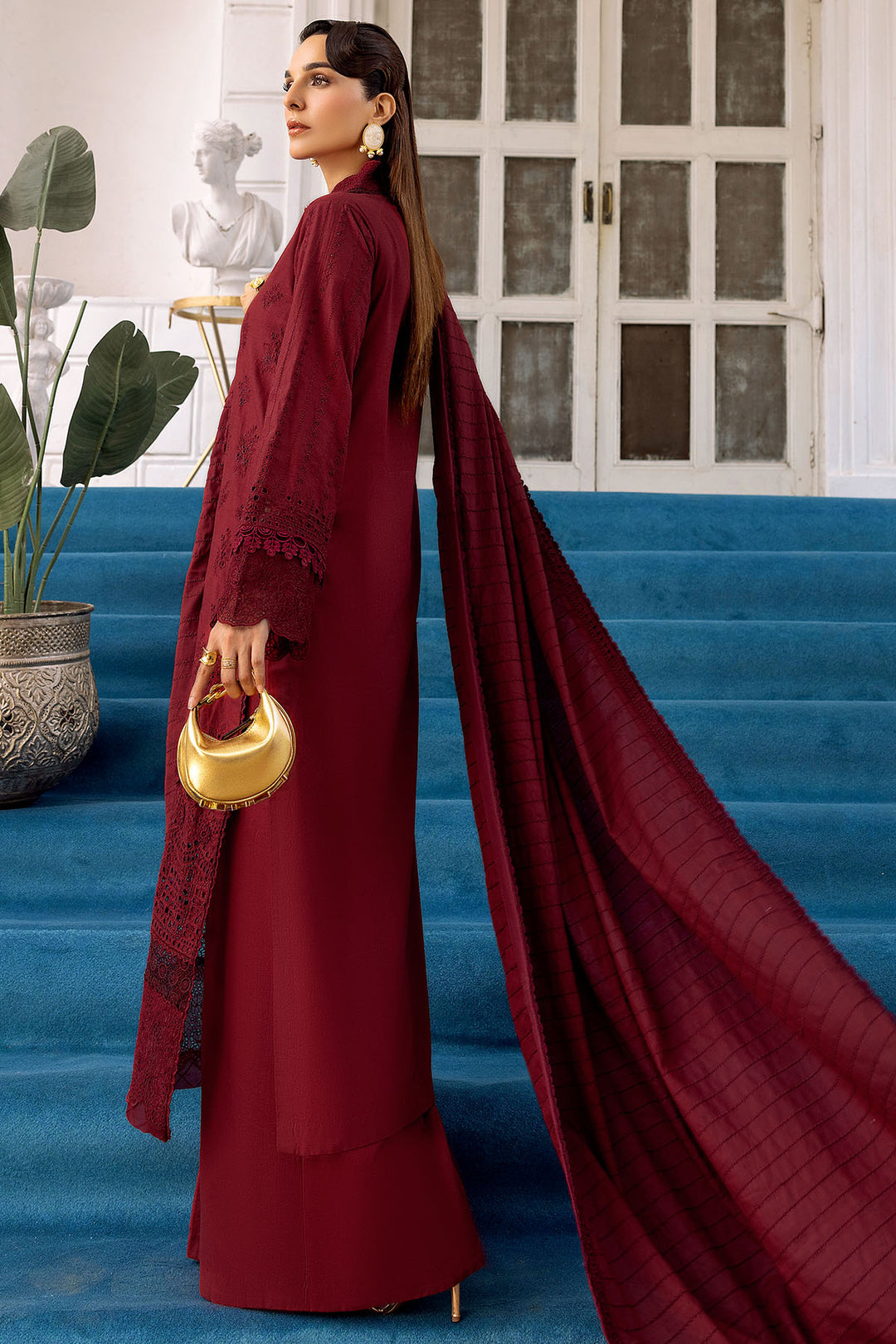 4993-NURAL EMBROIDERED KHADDAR STITCHED