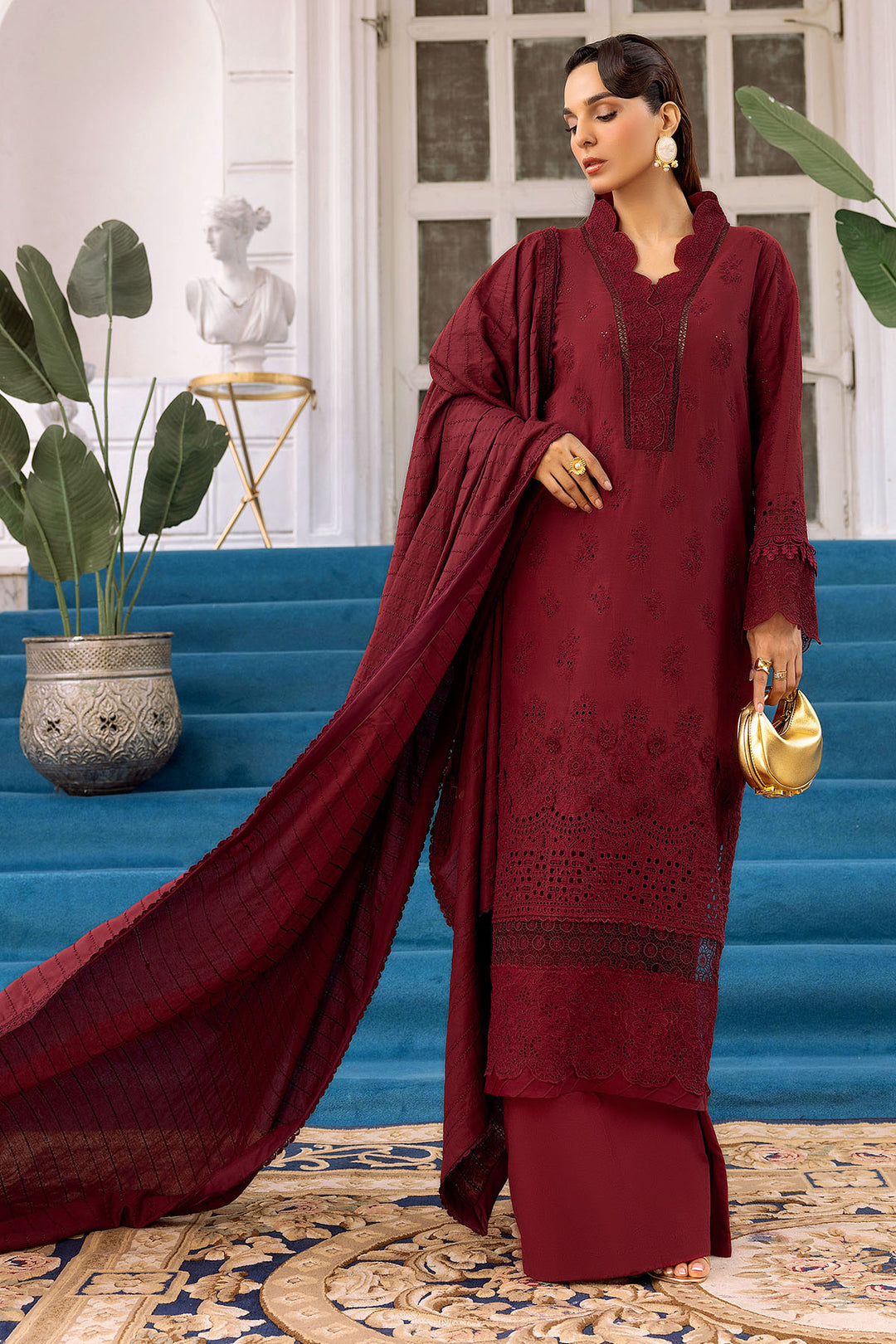 4993-NURAL EMBROIDERED LAWN UNSTITCHED