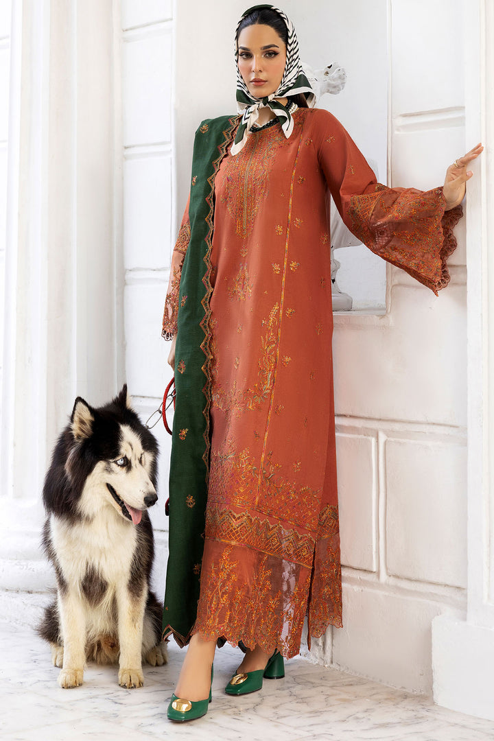 4997-PERISA EMBROIDERED KHADDAR STITCHED