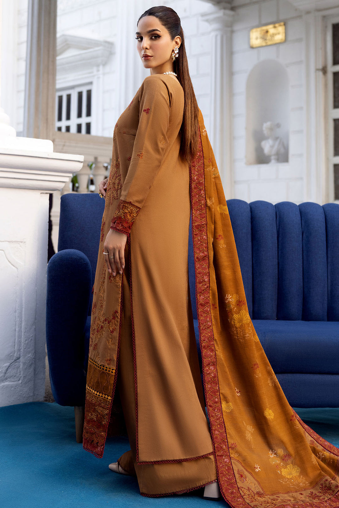 4998-BAZIF EMBROIDERED KARANDI STITCHED